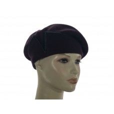 Laulhere French Beret Style 100% Wool Hat Jeanne Eggplant France 7 1/47 3/8    eb-48116204